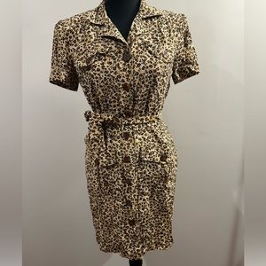 💯 Silk vintage Maggy London Leopard print size 2